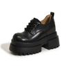 Sapatos Loafer para Mulheres 2026 Primavera Novo Estilo Sapatos de Couro com Solado Grosso Plataforma Moda Versátil Sapatos que Aumentam a Altura para Mulheres Baixas