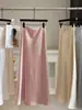 Falda Larga de Satén de Acetato de Cintura Alta para Mujeres Altas, Nuevo Estilo de Primavera, Elegante y Adelgazante, Falda Larga Bodycon