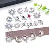 Aleación incrustada resina UV taladro estrella luna estrella de cuatro puntas colgante DIY pendiente collar colgante adornos accesorios pequeños