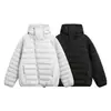 Chamarra de Algodón con Capucha Gris Claro Estilo Minimalista para Hombre, Cierre Asimétrico, Hombros con Relieve, Hombro Caído Holgado, Prenda Cálida de Invierno