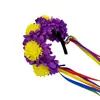 Diademas de Cabeza de Caléndula Europeas y Americanas, Diademas Personalizadas de Cinta de Flores para Halloween, Accesorios para la Cabeza de Disfraz para Fiestas de Festival de Carnaval