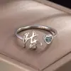 Anillo Familiar Estilo Chino para Mujer, Nicho, Aspecto de Alta Calidad, Moderno, Sencillo, Anillo Liso, Anillo Ajustable para Dedo Índice