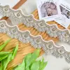 Accesorios de Adorno de Encaje con Forma de Vieira, Disponibles en Negro, Gris, Café y Múltiples Colores, con Adornos de Perlas, para Ropa de Alta Gama y Manualidades de Textiles para el Hogar