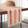 Banderines de Mesa de Algodón y Lino Americano Transfronterizos Empalmados con Material de Borla Trenzada de Dos Colores Manteles Cubiertas de Decoración Festiva Suministro Directo de Fábrica