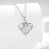 Comércio Exterior Nova Prata Esterlina S925 Diamante Vazado Pingente Joia Moda Europeia e Americana Feminina Colar Dia das Mães