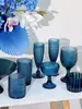 Série Azul Royal Decorações de Vitrine para Banquete Familiar Copo de Água de Grande Capacidade Excedente de Presente Taça de Sobremesa
