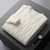 Outono e Inverno Novo Suéter de Lã Masculino Em Torno Do Pescoço Engrossado Juvenil Jacquard Masculino Suéter De Lã Simples Camisa Base Casual Quente