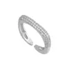 Anillo de Luz Circular Completo de Lujo con Estrella Completa Banda Ancha de Lujo Anillo de Dedo con Micro-pavé de Diamantes Completo Fila de Anillos de Dedo con Cola de Diamantes Mujer