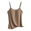 Camisola de Algodón con Hilo Nuevo Estilo Otoño e Invierno para Mujer con Almohadilla en el Pecho, Prenda Interior Básica de una Pieza, Espalda Hermosa Taza Fija, Talla Grande