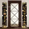 Decoraciones de pareados de Año Nuevo, pancartas colgantes para patio, porche, fiesta y jardín, creando una atmósfera festiva de Año Nuevo