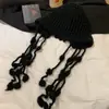 Gorro de Punto Turístico del Oeste de Sichuan Gorro de Lana con Borla Hecho a Mano Gorro de Punto Cálido para Mujer Protección para los Oídos Gorro de Punto Gorro para el Frío