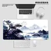Mouse Pad Popular da Amazon Estilo Antigo Paisagem, Tapete de Mesa Extra Grande, Mouse Pad Flor de Cerejeira Pintura a Tinta Japonesa com Bordas Costuradas para Uso no Escritório