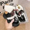 Botas de Neve com Solado Grosso para Mulheres 2025 Outono e Inverno Novo Estilo Forradas com Lã para Heattech e Aumentar a Altura Botas Brancas para Mulheres Versáteis e Fofas Botas Curtas