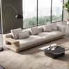 Sofá de tela de algodón y lino de estilo minimalista italiano para sala de estar, con respaldo alto, sencillo sofá Connery de plumón, color crema