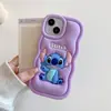 Funda de Silicona de Dibujos Animados Biyeshidi para Teléfono Adecuada para Apple 1716Promax con Bordes Ondulados y Cubierta Protectora Estéreo 3D