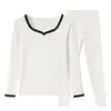 Roupa Térmica Sem Costura de Óleo de Coco para Mulheres, Antibacteriana, Espessada, Aquecimento, Camada Base, Conjunto de Tops e Calças Térmicas de Outono e Inverno para Mulheres