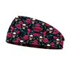 Deportes Transfronterizos Calavera de Rosa para Mujer Cinturón Absorbente de Sudor Antitranspirante para Correr Diadema Headband para Yoga Fitness al Aire Libre