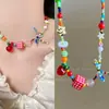 Collar Divertido de Colores Dopamina de Dibujos Animados Estilo Chica Dulce Fresca Picante Cadena de Clavícula Tejida de Nicho Gargantilla Coreana Única para Mujer