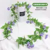 Enredadera de rosas flores artificiales para decoración, cubriendo tuberías de aire acondicionado interiores, embelleciendo tuberías de calefacción, hojas verdes de plástico, flores pequeñas falsas