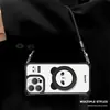 Adecuado para funda de teléfono móvil Apple 17Promax 15 Correa para las cuatro esquinas Iphone16 Lindo Panda 14 Anticaída 13 Soporte