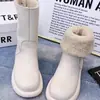 Botas Nuevas de Piel Suave para Invierno 2026 Botas Planas Estilo Martin para Mujer, Populares Botas de Nieve de Uso Bidireccional, Botas Cortas Engrosadas con Forro de Lana para Mujer