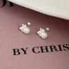 Pendientes de perlas con lazo para mujer, diseño de nicho, pendientes de lujo ligeros de alta calidad, accesorios elegantes, pequeños y sencillos para las orejas.