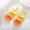 Pendientes de Margarita de Estilo Bohemio Europeo y Americano, Pendientes Multicapa de Estilo Festivo, Pendientes de Girasol de Rafia Tejidos a Mano