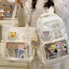 Mochila Fofa para Estudante Universitário, Mochila Escolar Estilo Universitário, Mochila Simples de Cor Sólida para Ensino Fundamental, Bolsa de Ombro Feminina