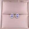Pendientes de tachuela de cordierita plata s925 incrustados simples elegantes combinan con todo full diamond Pendientes para mujer joyería para orejas