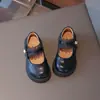 Zapatos de piel para niña con ribete de encaje, nuevo modelo primavera y otoño 2026, zapatos planos de moda para niña con suela blanda, estilo británico