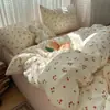26 novos modelos de conjuntos de cama de quatro peças para quartos de dormitório individual de estudantes, lençóis e capas de edredom de desenhos animados fofos, conjunto de três peças