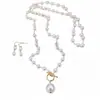Brinco Gancho com Borla de Pérolas Francesas Colar Conjunto de Duas Peças Moda Exquisite Temperamento Corrente para Suéter Colar de Alto Padrão Ornamento Mulher