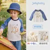 Camiseta de Manga Larga Kidsren Jellybaby 2026 Estilo Nuevo Tops de Color Contrastante para Niños Camisas Base para Niñas Ropa de Otoño para Bebé 5