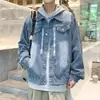 Chaqueta de mezclilla holgada para primavera y otoño, estilo moderno para hombre, chaqueta de trabajo inspirada en lo vintage, estilo Hong Kong, versátil, top fresco y casual