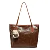 Bolso Tote de Cuero Encerado de Gran Capacidad a la Moda 2026 Primavera Nuevo Elegante y Único Retro Bolso de Hombro/Axila