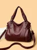 Bolso de Mano de Mujer Retro de Alta Gama Transfronterizo, Bolso de Hombro, Bolso Cruzado, Versátil y Moderno, Gran Capacidad, Bolso de Mamá de Cuero Suave