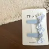 Nuevo Clip para el Cabello con Lazos Cuadros Florales Azul Claro, Diadema, Pasador, Pinza Lateral, Banda Elástica para Niños