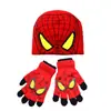 Gorro de Punto para Niños de Spider-Man, Guantes Cálidos, Conjunto Nuevo de Tres Piezas para Niños, Protección para Manos de Dibujos Animados Marvel, 6-12 Años