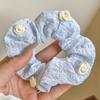 Estilo Fresco de Verano Anillo para el Cabello de Intestino de Cerdo con Cabeza de Bola Verano Simple Banda Elástica Goma para el Cabello de Mujer Diadema Cuerda para el Cabello