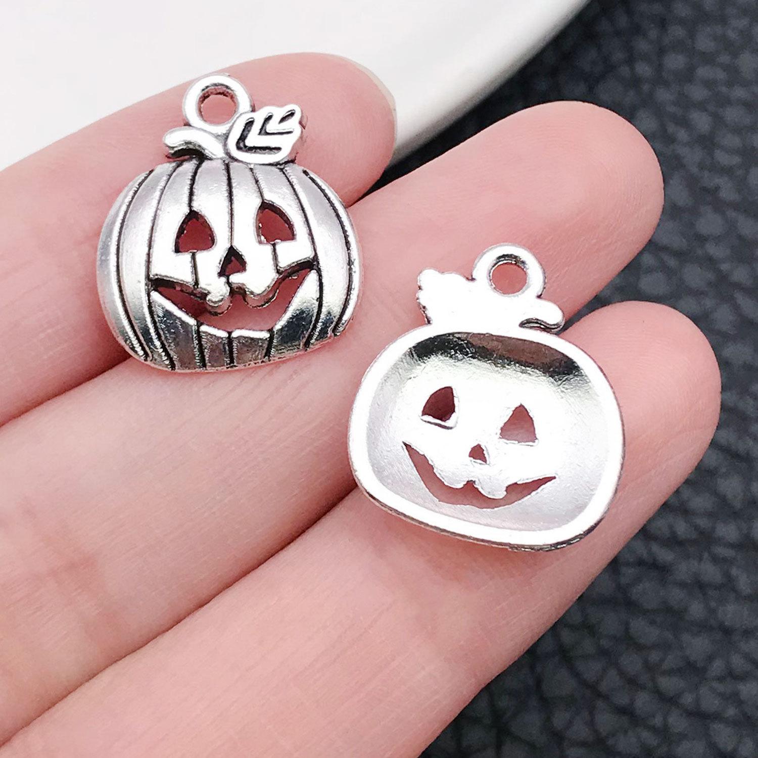 B336-古银万圣节南瓜15×18mm-锌合金-