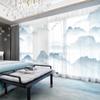 Nuevo Modelo 2026 de Cortinas para Toda la Casa Estilo Chino Nuevo con Pintura de Paisaje para la Sala de Estar, Cortinas Blackout de Alta Gama y Grandes para Villa