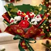 Ramo de Flores Artificiales Navideño Transfronterizo, Ramo de Flores de Hilo Puro Hecho a Mano, Ramo Terminado para Decoración del Hogar Navideño