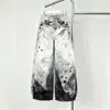 Jeans Americanos de Calle Transfronterizos con Salpicaduras de Tinta Pierna Curva para Hombre Ropa de Comercio Exterior Holgada Estilo Tinta Pierna Ancha Casual Pantalones Largos