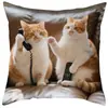 Fronha de gato mais vendida da TEMU para brincar com celular, capa de almofada decorativa para sofá de casa com estampa digital ultra macia