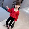 Conjunto de Primavera para Niña 2026 Nuevo Estilo Moda Bebé Camisa de Muñeca + Pantalones de Campana Conjunto de Dos Piezas