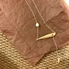 Design Exclusivo com Múltiplas Formas de Usar, Colar em Formato de Gota d'Água em Y com Lâmina Dupla Face, Corrente de Suéter Exclusiva com Pérola Natural, Modelo Longo para Mulheres