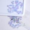 Pulsera de cuentas de vidrio para hacer tú mismo, cuentas sueltas de burbujas de doble color a juego, cuentas redondas, cuentas de vidrio rosa chapadas en oro esmerilado, material de borla de estilo antiguo