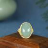 Anillo de huevo de jade Dongling de material fino grado I natural de Xinjiang para venta al por mayor con incrustaciones de múltiples diamantes tamaño: 13*18mm