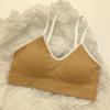 Roupa íntima sem costura Feminina verão fina top tubinho copo fixo sutiã top peito pequeno push up Menina anti-exposição peito enrolado anti-queda