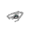 Conjunto de Anel Quadrado de Diamante Branco de Três Peças para Mulheres Tendência Ins Design de Nicho Doce Cool Sexy Anel para Dedo Indicador Anel Aberto Estiloso